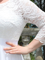 Eva | Ruched Waist A-Line Lace Mother of the Bride Outfits