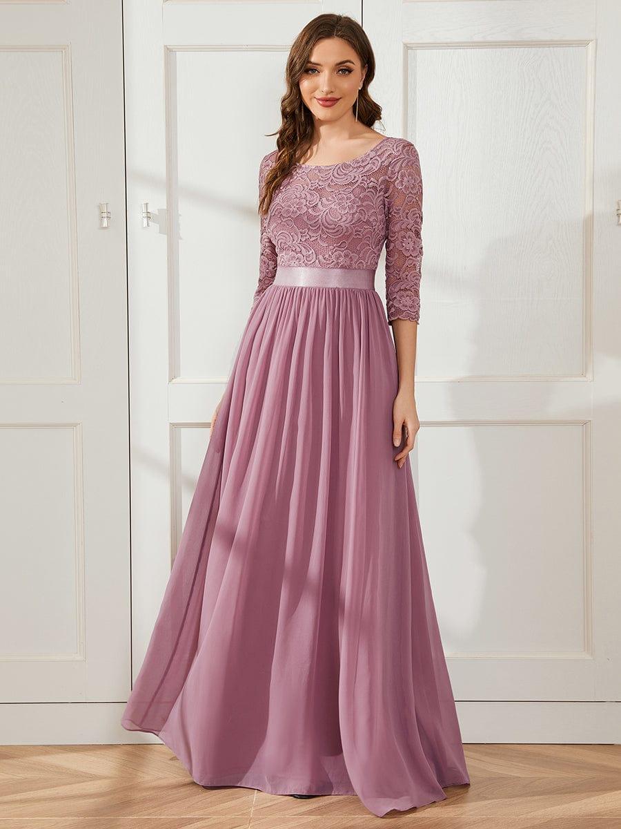 Eva | Ruched Waist A-Line Lace Mother of the Bride Outfits