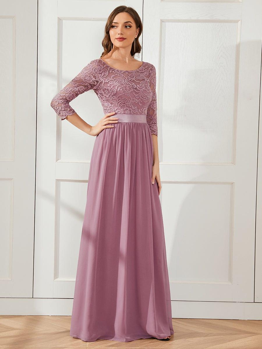 Eva | Ruched Waist A-Line Lace Mother of the Bride Outfits
