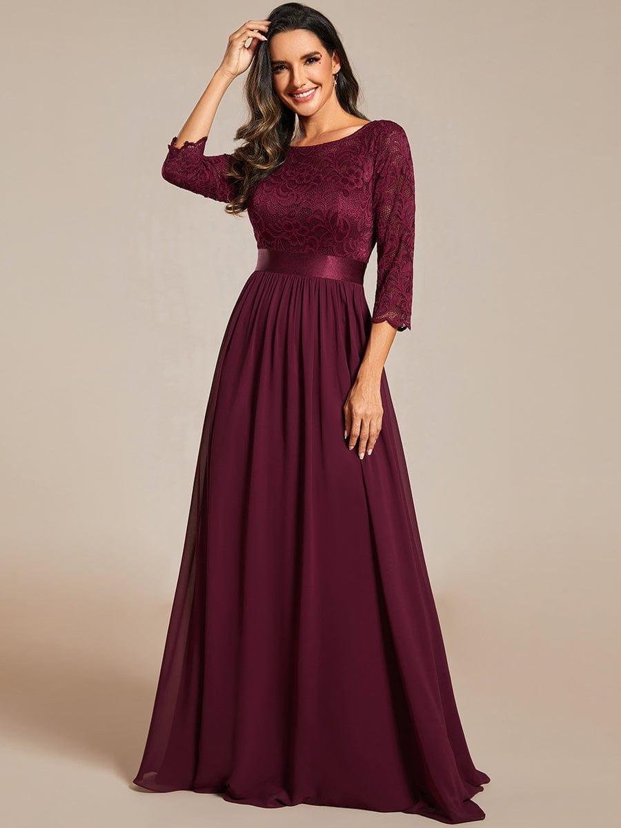 Eva | Ruched Waist A-Line Lace Mother of the Bride Outfits