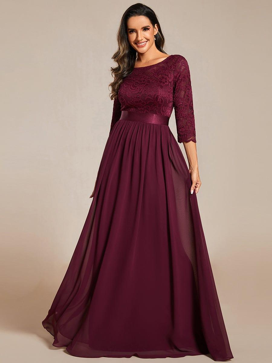 Eva | Ruched Waist A-Line Lace Mother of the Bride Outfits