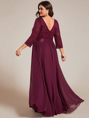 Eva | Ruched Waist A-Line Lace Mother of the Bride Outfits