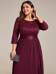 Eva | Ruched Waist A-Line Lace Mother of the Bride Outfits