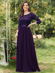 Eva | Ruched Waist A-Line Lace Mother of the Bride Outfits