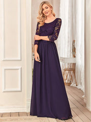 Eva | Ruched Waist A-Line Lace Mother of the Bride Outfits