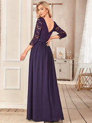 Eva | Ruched Waist A-Line Lace Mother of the Bride Outfits