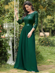 Eva | Ruched Waist A-Line Lace Mother of the Bride Outfits