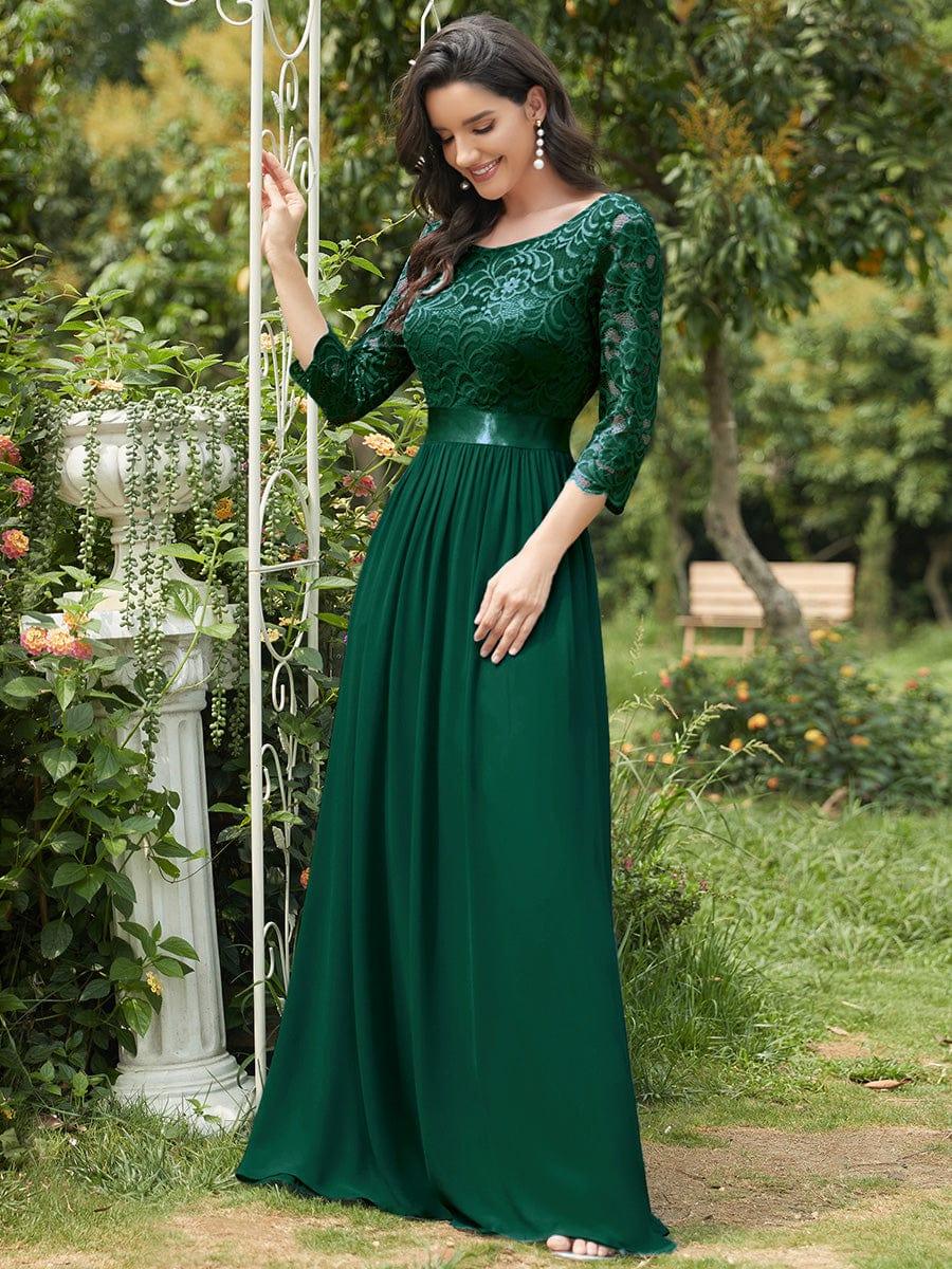 Eva | Ruched Waist A-Line Lace Mother of the Bride Outfits