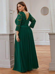 Eva | Ruched Waist A-Line Lace Mother of the Bride Outfits