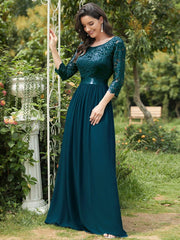 Eva | Ruched Waist A-Line Lace Mother of the Bride Outfits