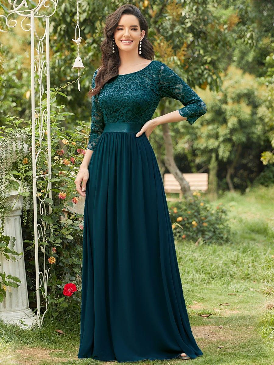 Eva | Ruched Waist A-Line Lace Mother of the Bride Outfits