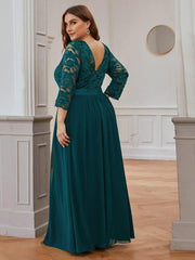 Eva | Ruched Waist A-Line Lace Mother of the Bride Outfits