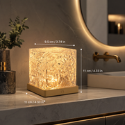 Evergreen Coastal Glass Table Lamp with Rotating Ripple Light – Ideal for Bedroom or Lounge