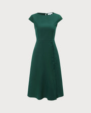Faith | Fitted Backless Boat Neck Midi Dress