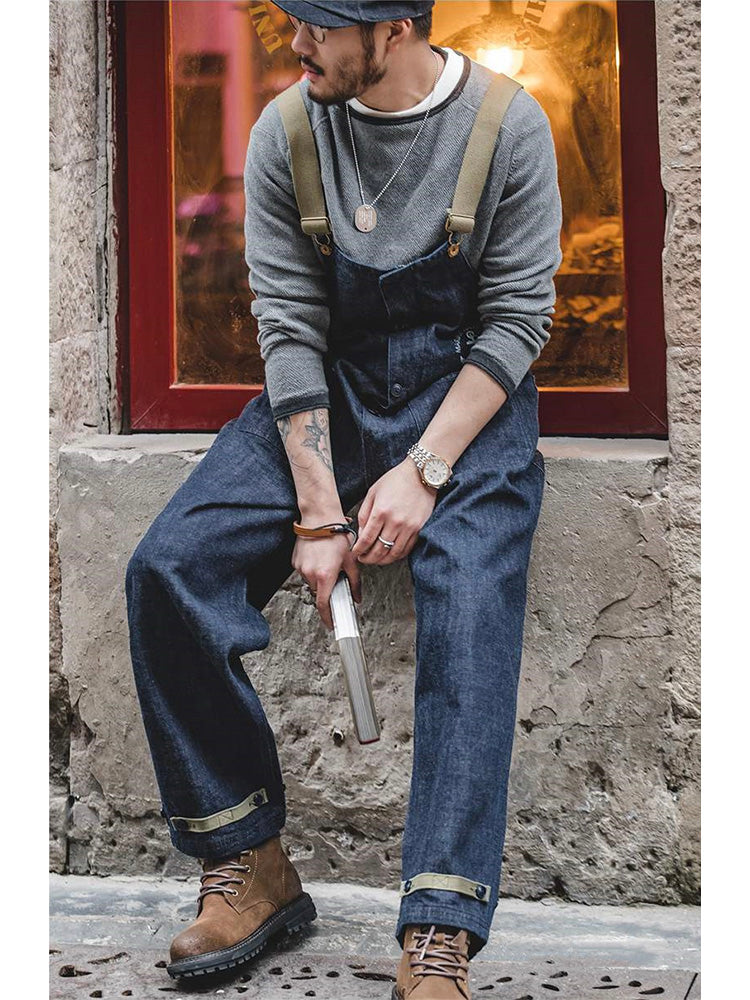 Finley | Loose Fit Straight Leg Denim Overalls