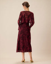 Gia | Fitted Floral Wedding Guest Midi Dress