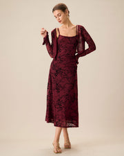 Gia | Fitted Floral Wedding Guest Midi Dress
