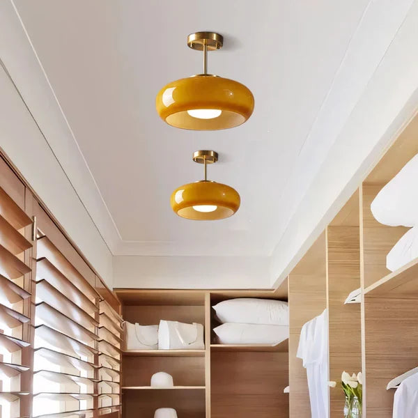 Glass Bauhaus Ceiling Light with Warm Gradient Shade – Ideal for Living Room or Hallway