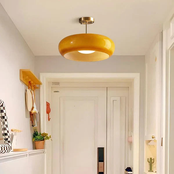 Glass Bauhaus Ceiling Light with Warm Gradient Shade – Ideal for Living Room or Hallway