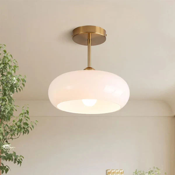 Glass Bauhaus Ceiling Light with Warm Gradient Shade – Ideal for Living Room or Hallway
