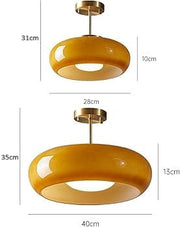 Glass Bauhaus Ceiling Light with Warm Gradient Shade – Ideal for Living Room or Hallway