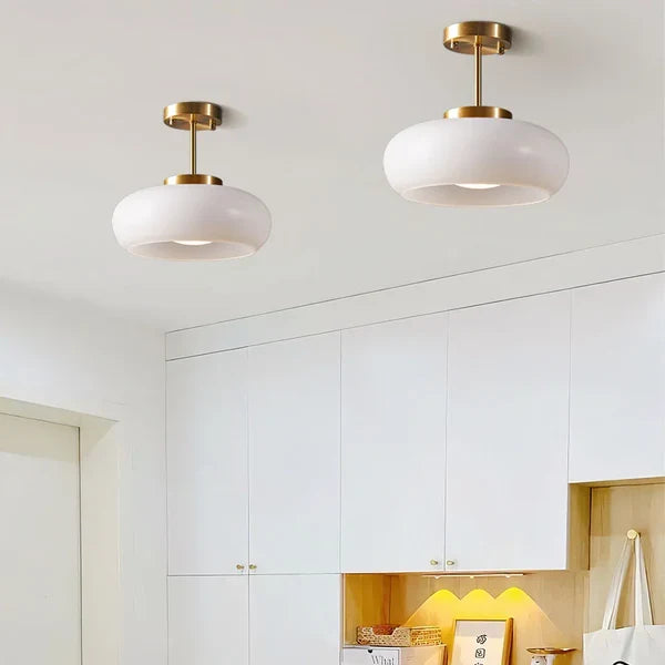 Glass Bauhaus Ceiling Light with Warm Gradient Shade – Ideal for Living Room or Hallway