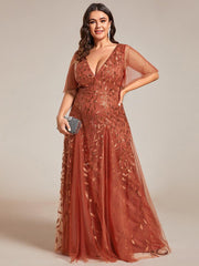 Grace | Fitted V-Neck Ruffle Sleeve Prom Dress