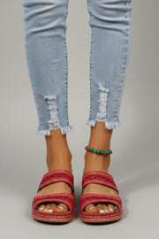 Hannah | Dual Strap Slide Sandals with Cutout Detail