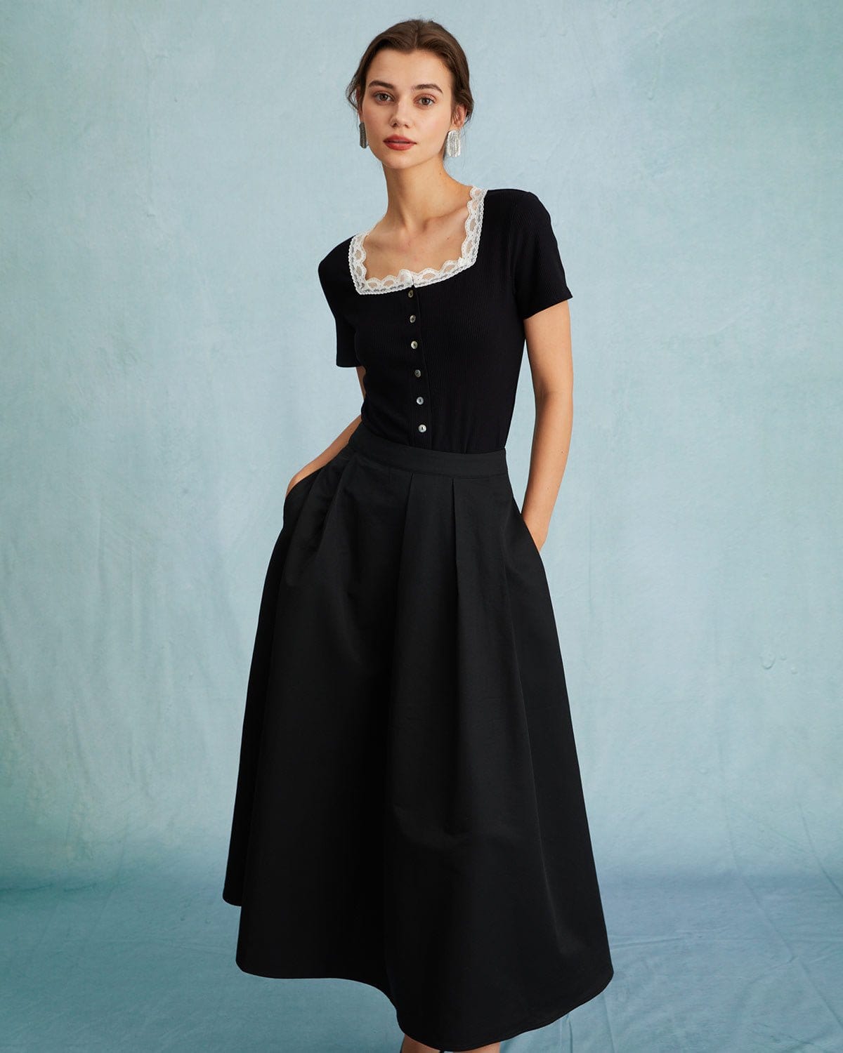 Haven | High Waist Pleated Maxi Skirt