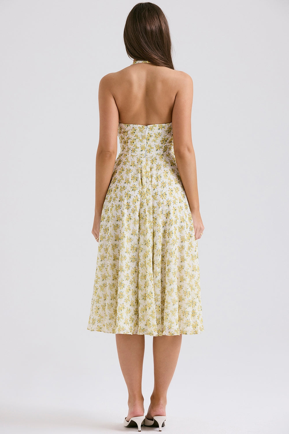 Hayden | Vintage Fit Floral Print Halter Sundress