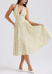 Hayden | Vintage Fit Floral Print Halter Sundress