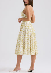 Hayden | Vintage Fit Floral Print Halter Sundress
