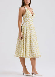 Hayden | Vintage Fit Floral Print Halter Sundress
