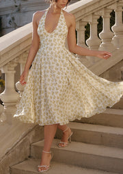 Hayden | Vintage Fit Floral Print Halter Sundress