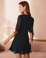 Helena | Fitted V Neck Polka Dot Mini Dress Concert Outfit