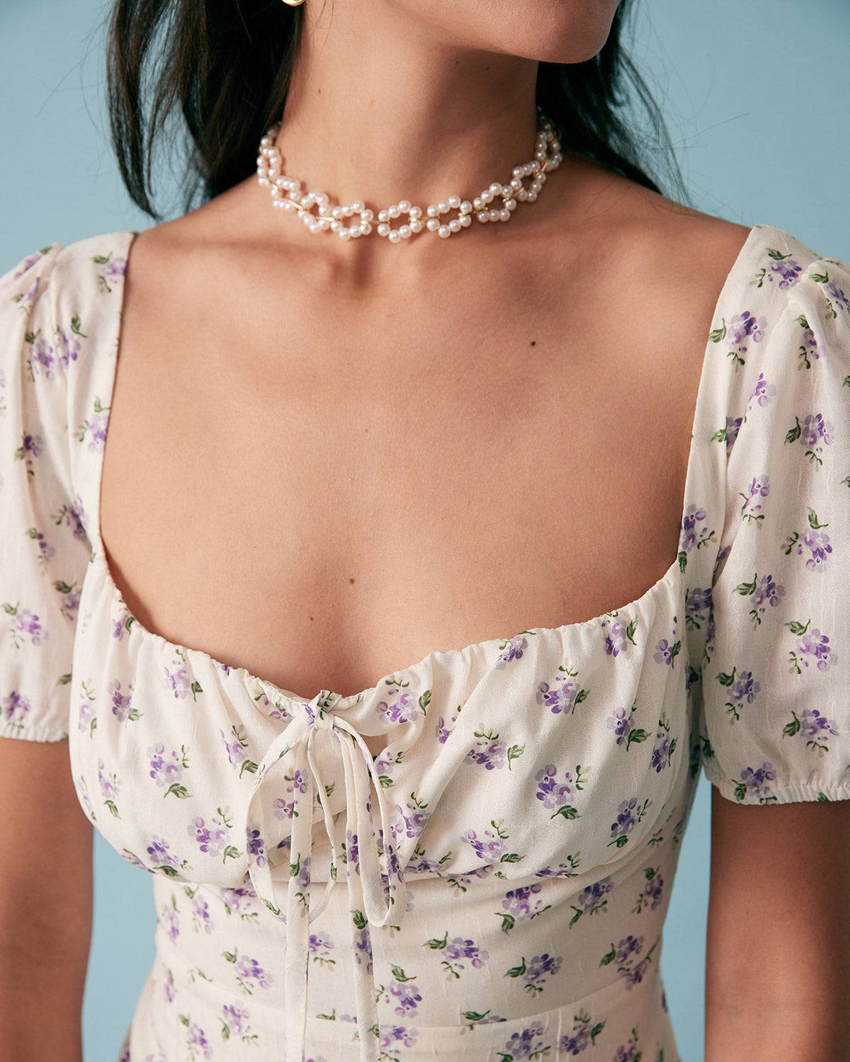 Helena | Ruched Fit Short Sleeve Floral Summer Dress