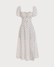 Helena | Ruched Fit Short Sleeve Floral Summer Dress