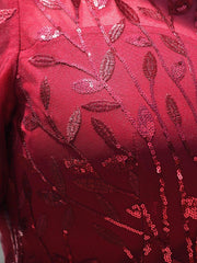 Henrietta | Fishtail Prom Dress with Sequin Leaf Pattern and Half Sleeves