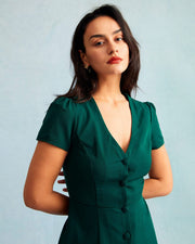 Ida | Relaxed Fit V-Neck Button-Up Summer Dress
