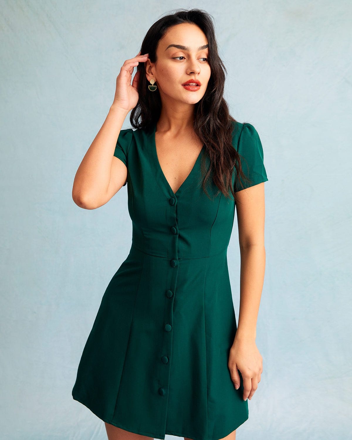 Ida | Relaxed Fit V-Neck Button-Up Summer Dress