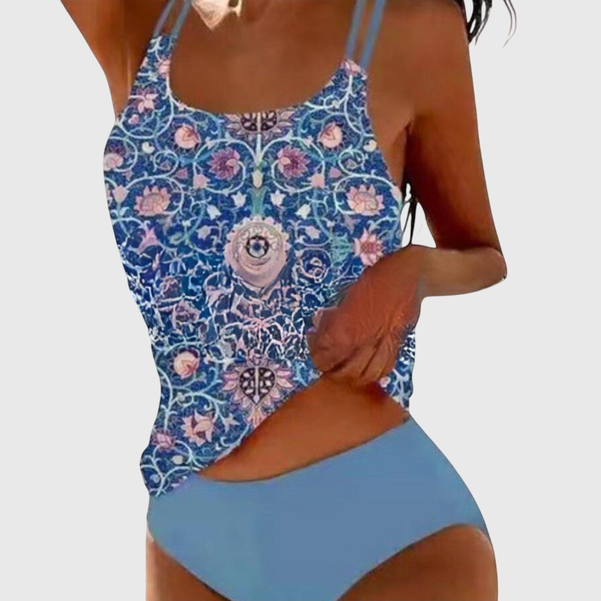 Jada | Printed Strappy Tankini Top
