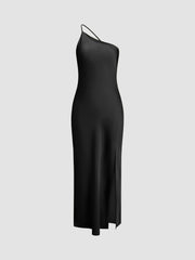 Jade | Open Back Satin Prom Dress With Side Slit