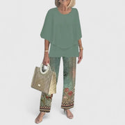 Jocelyn | Relaxed Fit Half Sleeve Top and Printed Pants Set