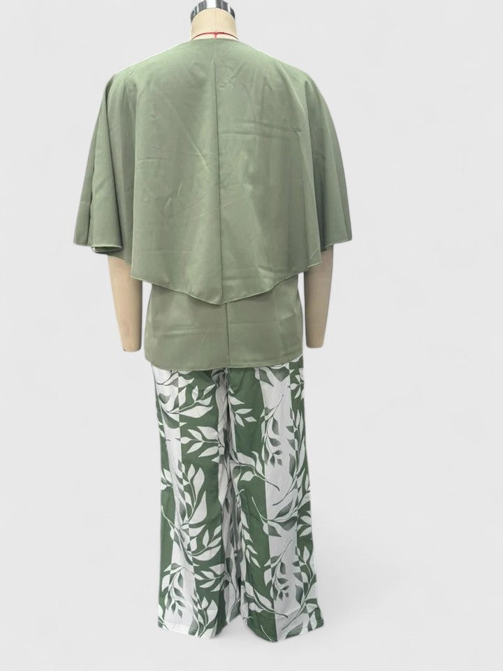 Jocelyn | Relaxed Fit Half Sleeve Top and Printed Pants Set