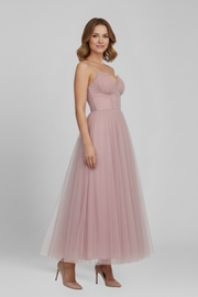 Josephine | Strapless Layered Tulle Maxi Dress