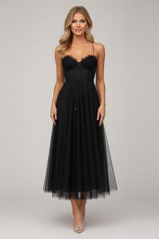 Josephine | Strapless Layered Tulle Maxi Dress