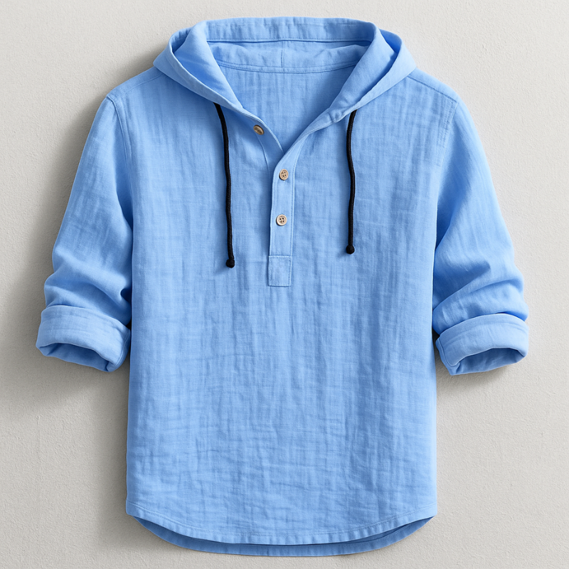Judah | Relaxed Fit Linen Hooded T-Shirt