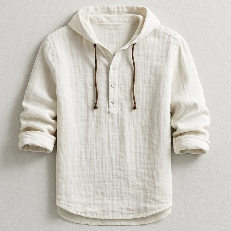 Judah | Relaxed Fit Linen Hooded T-Shirt
