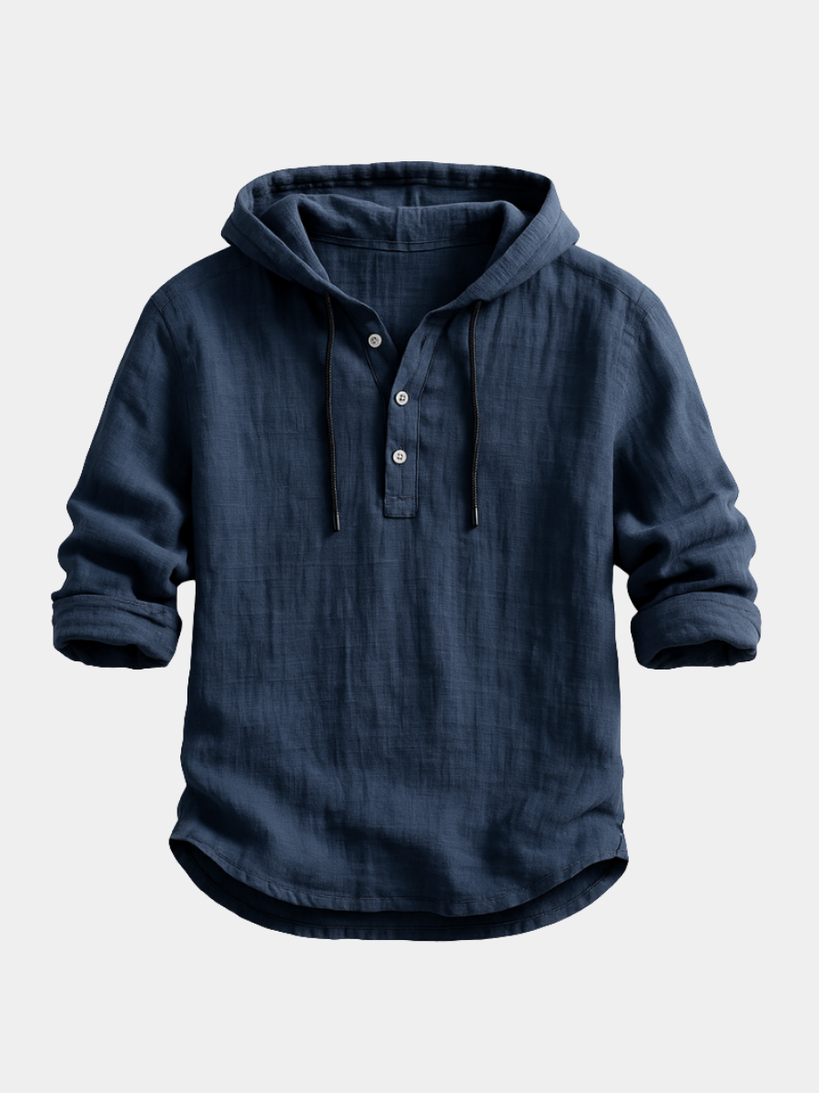 Judah | Relaxed Fit Linen Hooded T-Shirt