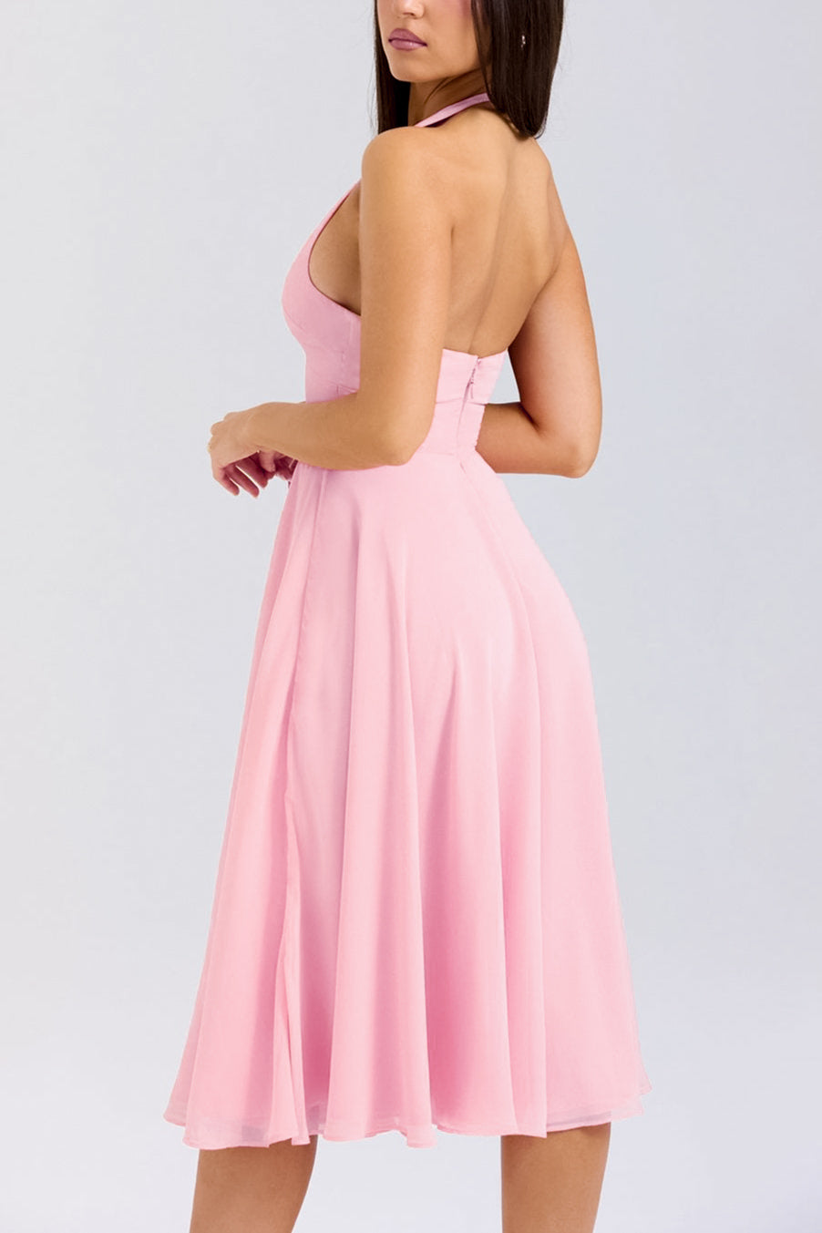 Julia | Fitted Halter Neck Summer Dress